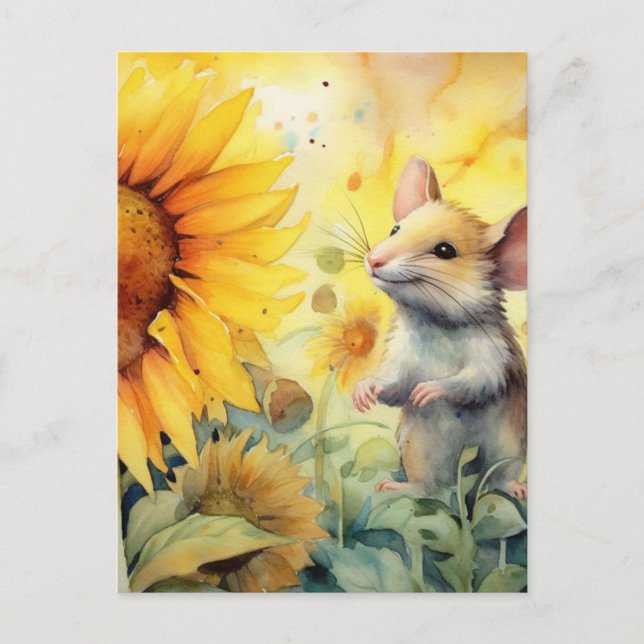 Carte Postale Souris de jardin de tournesol 8 de 17 (Devant)