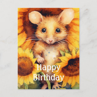Carte Postale Souris de jardin de tournesol 9 de 17