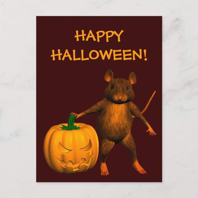 Carte Postale Souris de la maison Halloween (Devant)