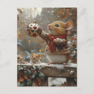 Carte Postale Souris de Noël
