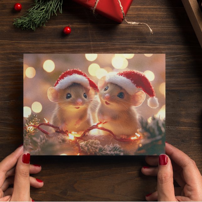 Carte Postale Souris de Noël adorables (Créateur téléchargé)