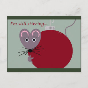 Carte Postale Souris de Noël avec ornement toujours en mouvement