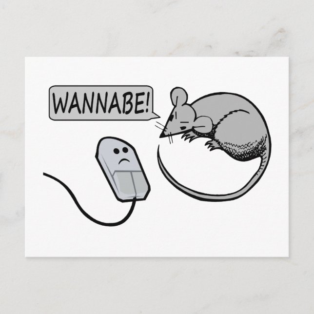 Carte Postale Souris d'ordinateur Wannabe (Devant)