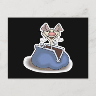 Carte Postale souris drôle dans porte-monnaie