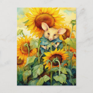 Carte Postale Souris du jardin de tournesols 2 sur 17