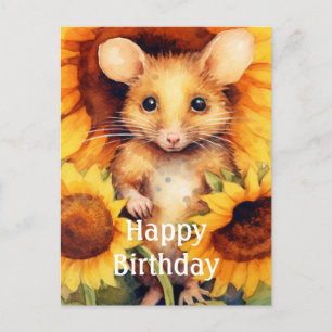 Carte Postale Souris du jardin de tournesols 9 de 17