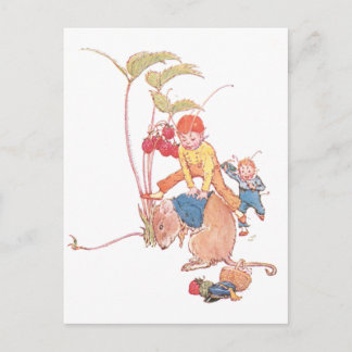 Carte Postale Souris et fées Jouer Leapfrog
