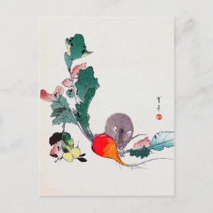 Carte Postale Souris et Radish rouge, Watanabe Seitei