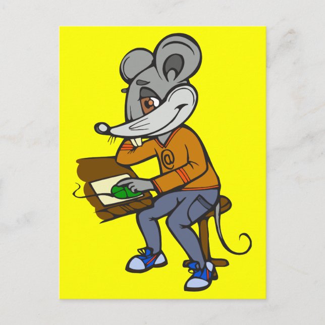 Carte Postale Souris Geek d'ordinateur (Devant)