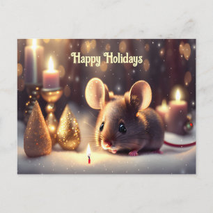 Carte Postale Souris mignonne célèbre Noël 