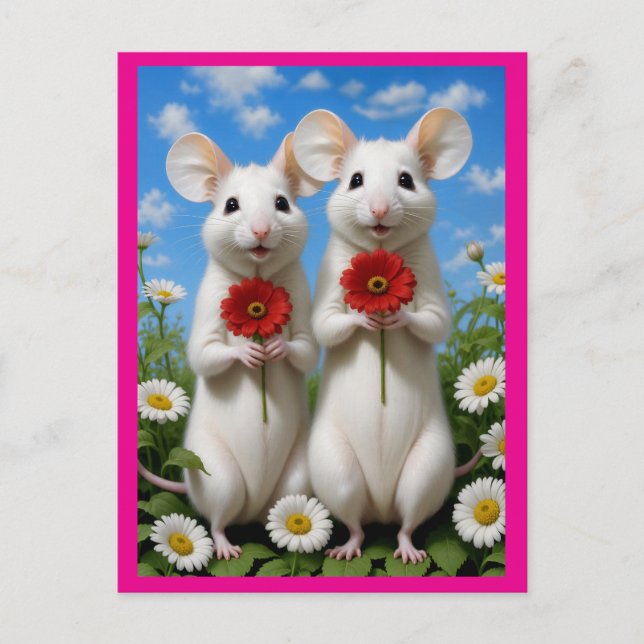 Carte Postale souris mignonnes (Devant)