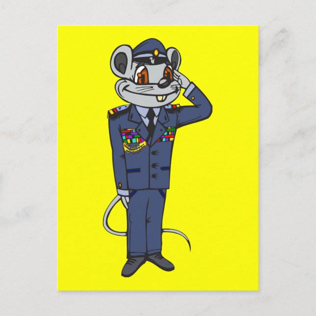 Carte Postale Souris militaire (Devant)