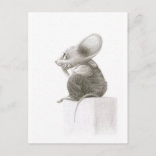 Carte Postale Souris songeuse