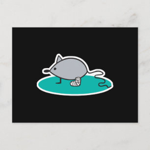Carte Postale souris stupide avec jambe cassée