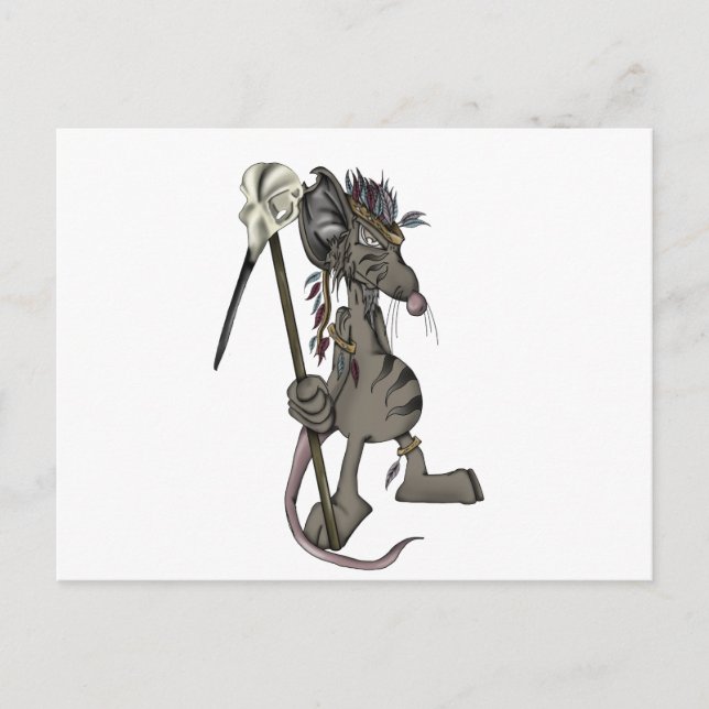 Carte Postale Souris tribale (Devant)