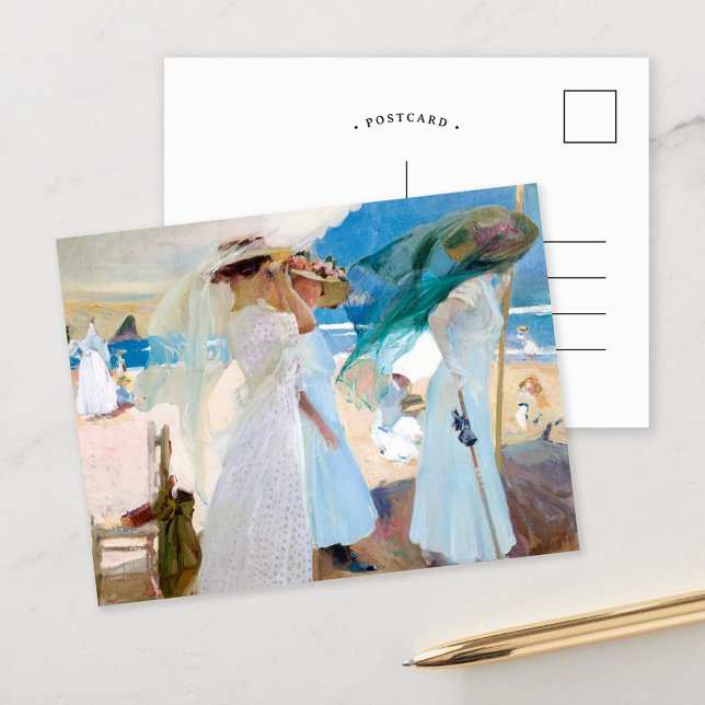 Carte Postale Sous l'Awning, Zarauz | Joaquín Sorolla (Créateur téléchargé)