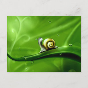 Carte Postale SOUS LE TEMPS (mignon escargot) !