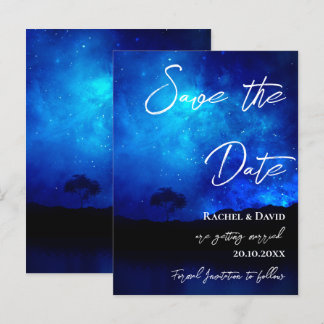 Carte Postale Sous les étoiles Night Sky Wedding Enregistrer la 