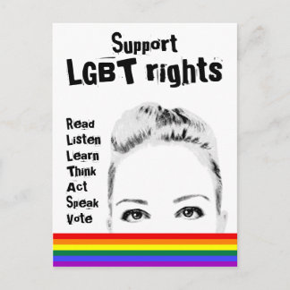 Carte Postale Soutenez les droits LGBT Le visage et l'arc-en-cie