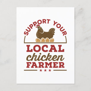 Carte Postale Soutenez votre ferme locale de poulets de poulet