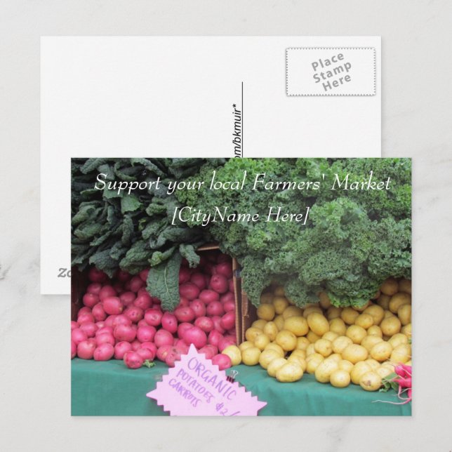 Carte postale - Soutenir le marché des agriculteur (Devant / Derrière)