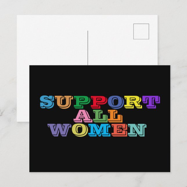 Carte Postale Soutenir toutes les femmes (Devant / Derrière)