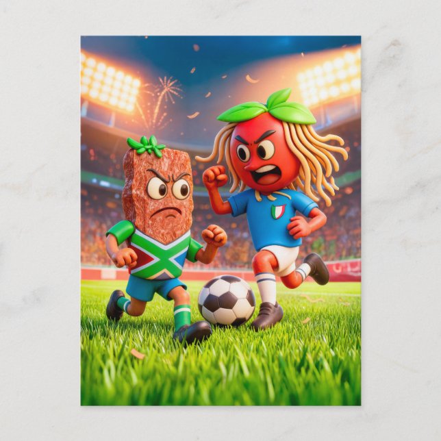 Carte Postale South African biltong versus Italian spaghetti soc (Devant)