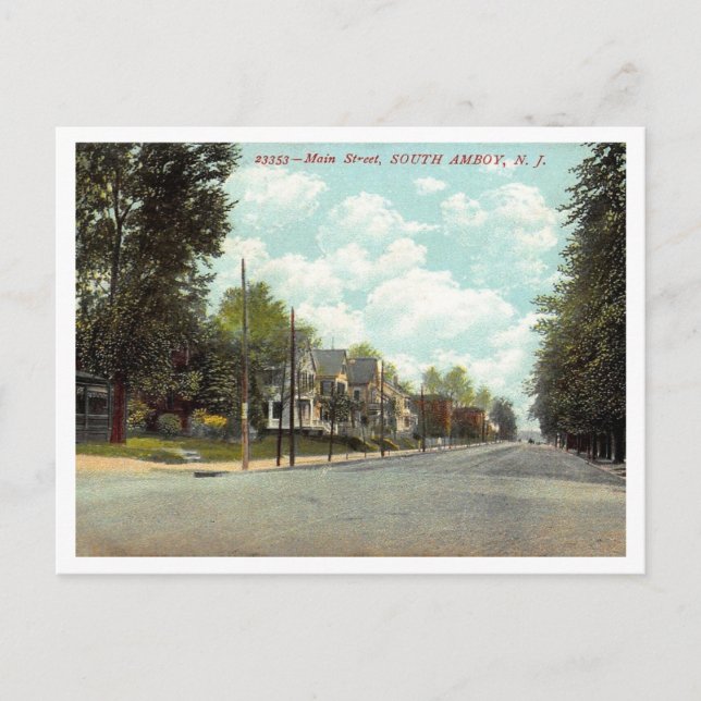 Carte Postale South Amboy NJ, rue Main 1910 (Devant)