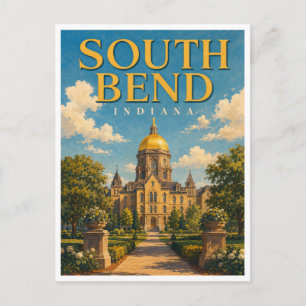 Carte Postale South Bend Indiana Golden Dome GeoSaga