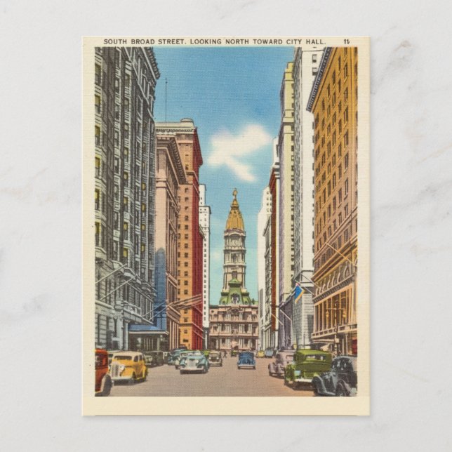 Carte Postale South Broad Street Regard sur l'hôtel de ville (Devant)