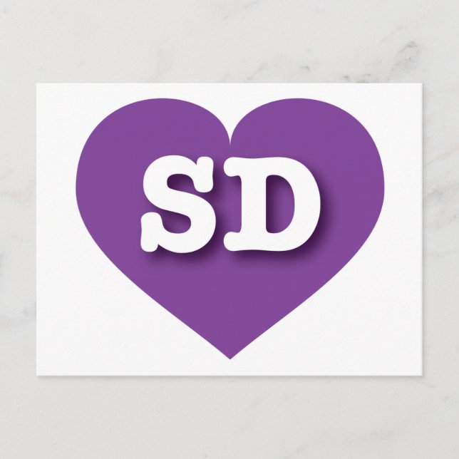 Carte Postale South Dakota Purple Heart - J'aime SD (Devant)