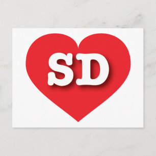 Carte Postale South Dakota Red Heart - J'aime SD