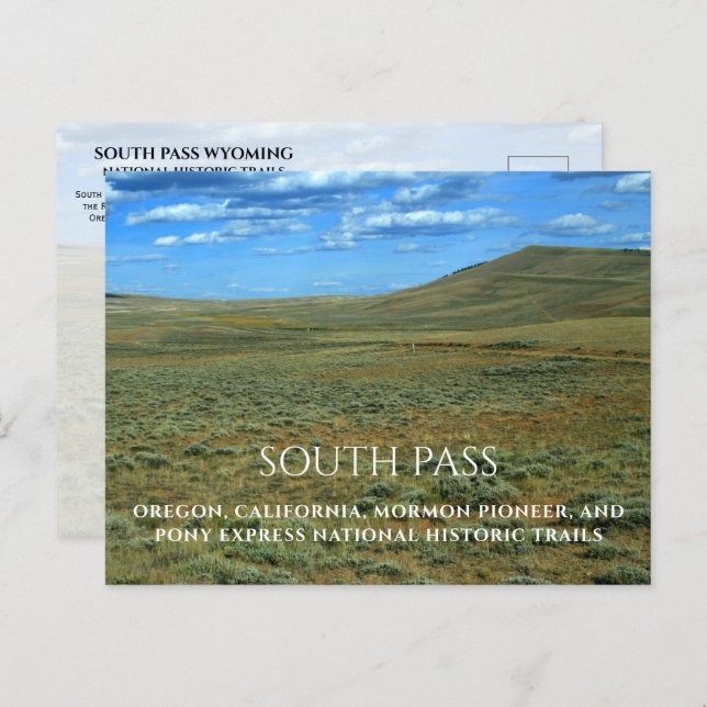 Carte Postale South Pass Wyoming, sentiers historiques nationaux (Devant / Derrière)