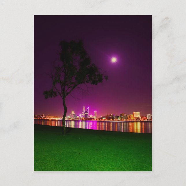 Carte Postale South Perth Foreshore Perth City Lights Skyline (Devant)