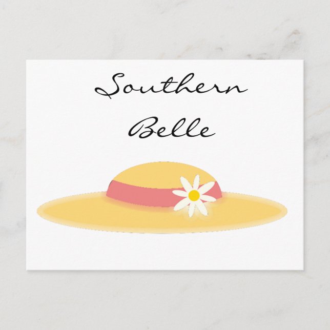 Carte Postale Southern Belle Summer Daisy Casquette Cute Cartoon (Devant)