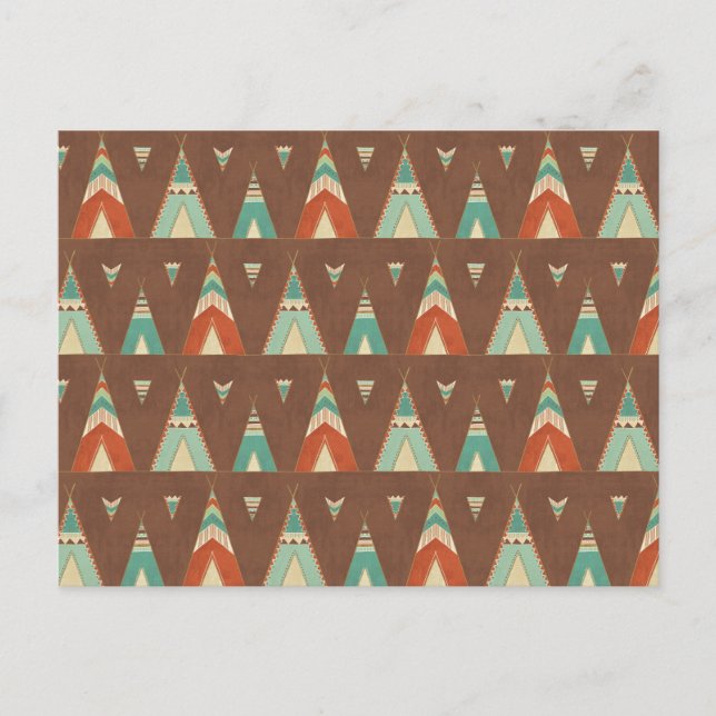 Carte Postale Southwest Geo Step | Motif Teal Teepee (Devant)
