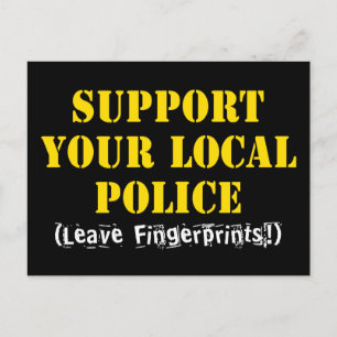 Carte Postale Soutien à votre police locale - laissez des emprei