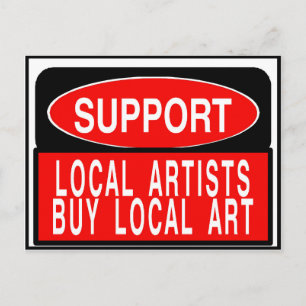 Carte Postale Soutien Artistes locaux, acheter l'art local Fig S