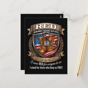 Carte Postale Souvenez-vous de tous les militaires déployés Red