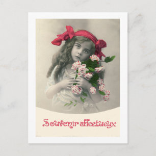 Carte Postale Souvenir affectif tueux Vintage French Card