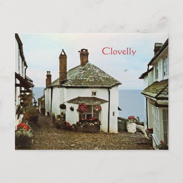 Carte postale souvenir Clovelly Village (Devant)