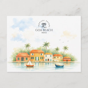 Carte Postale Souvenir de Goa, Inde Voyage à l'aquarelle