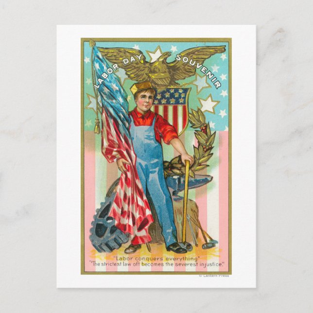 Carte Postale Souvenir de la fête du travail (Devant)