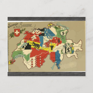 Carte Postale Souvenir De La Suisse, cru