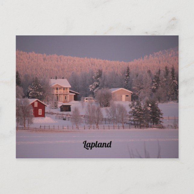 Carte Postale Souvenir de Laponie (Devant)