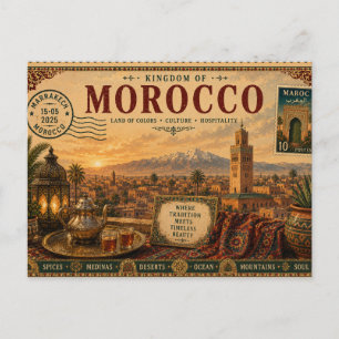 Carte Postale Souvenir de vacances marocain vintage