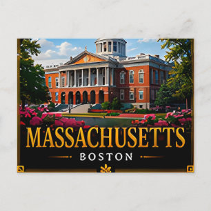 Carte Postale 🏛️ Souvenir de voyage dans le Massachusetts pour