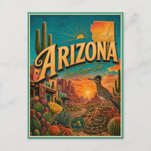 Carte postale souvenir de voyage rétro Arizona