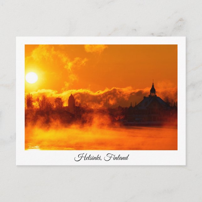 Carte postale souvenir du soleil d'hiver d'Helsink (Devant)