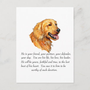 Carte Postale Souvenir Golden Retriever